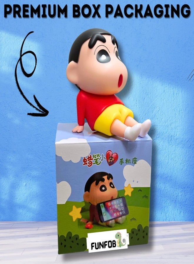 FUNFOB Shinchan Action Figure | Shin chan Figurine Cartoon Figures Toys for Boys & Girls PVC Multicolour (Shinchan Mobile H with Box (White)) - Image 2